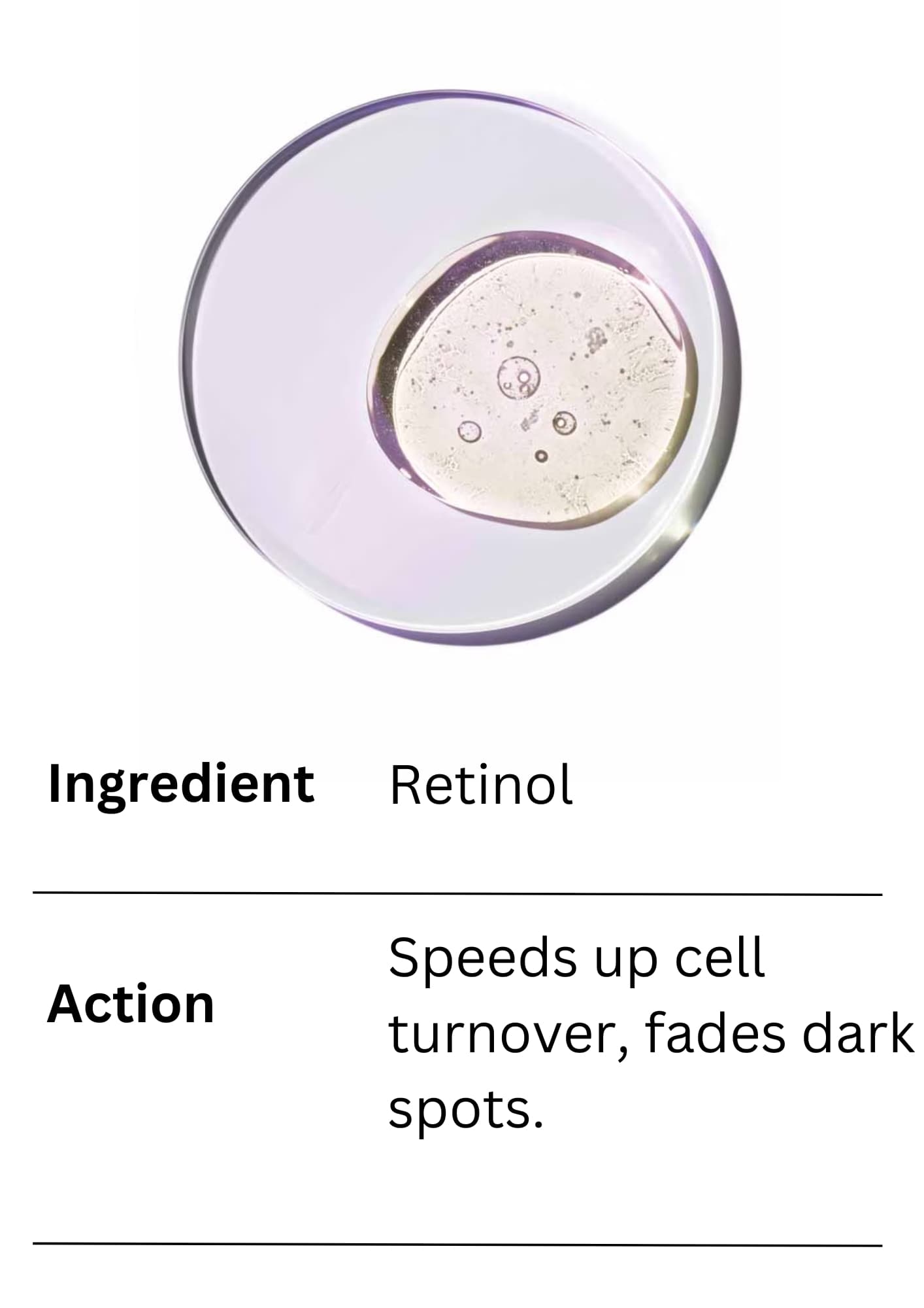 Retinol disc under magnification: speeds up cell turnover and fades dark spots